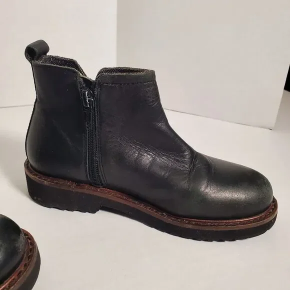 Zara Boys Leather Black Boots. Size 30 EU. SKU# B-14 - Picture 4 of 16